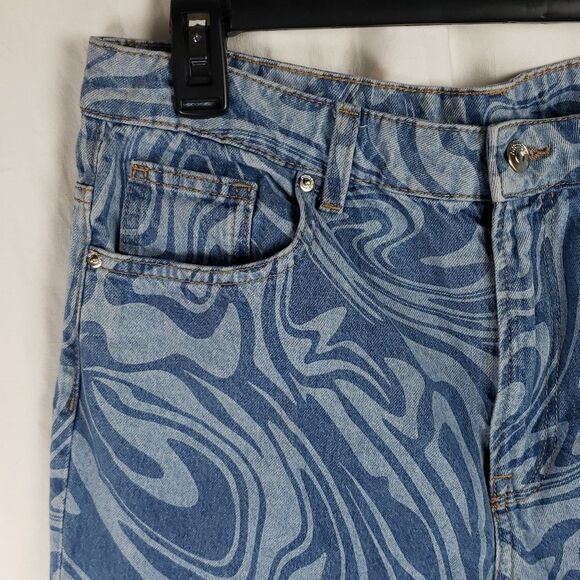 H&m Divided Women's 10 Swirl Blue Jeans - Picture 5 of 15